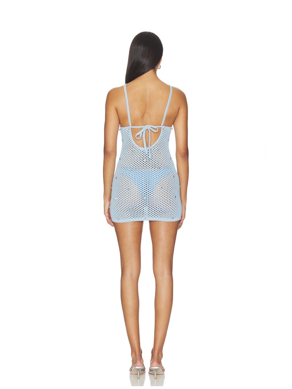 Lovers and Friends Adelle Starfish Blue Crochet Mini Dress Revolve - Picture 3 of 4